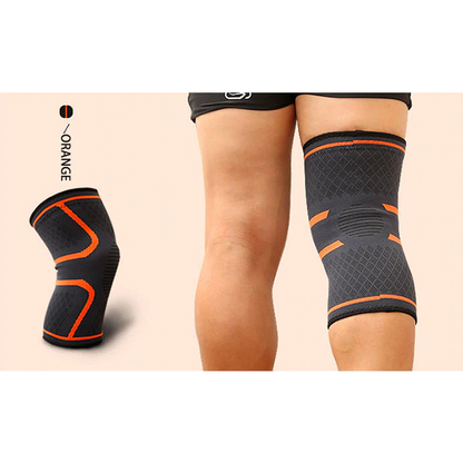 Compression Knee Sleeve Brace Patella Stabilizer Support Orange