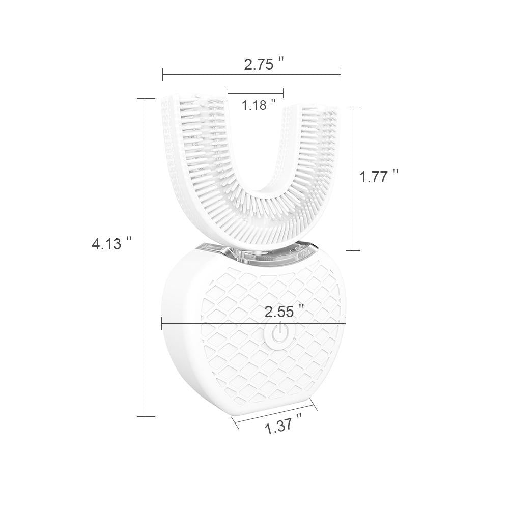360 Degrees Intelligent Automatic Sonic Electric Silicon Toothbrush White