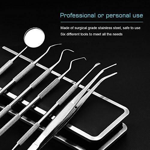 6pcs Stainless Steel Dental Tool Pick Probe Kit Set Dentist Teeth Clean Hygiene