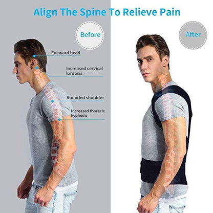 Fitolix Posture Corrector Back -Shoulder Lumbar Spine Brace Support