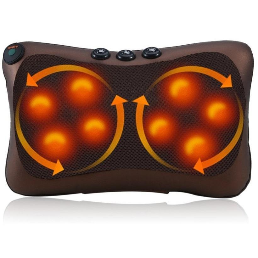 Infrared Heating Massage Cushion Neck Rotating Knead Pillow Home & Car