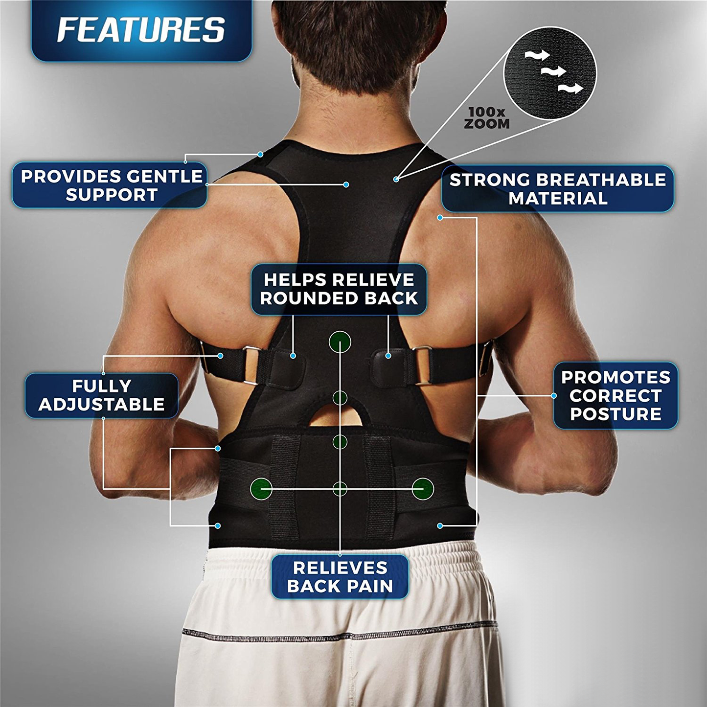 Magnetic Corset Back Posture Corrector Brace 