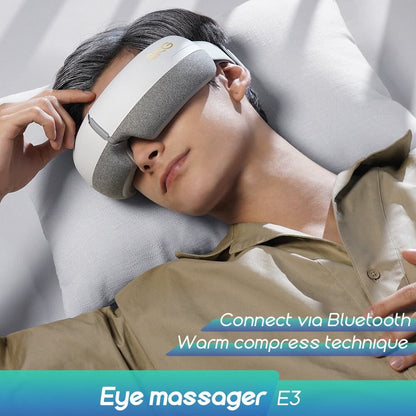 SKG Smart Shiatsu Eye Massager | Bluetooth Therapeutic Heat & Pressure Massage For Tired Eyes