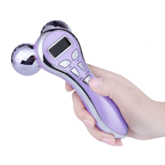 4D Microcurrent Roller Facial Massager Vibrating Rolling Slimming