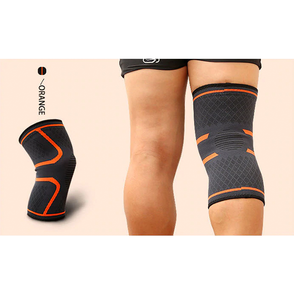 Compression Knee Sleeve Brace Patella Stabilizer Support Orange