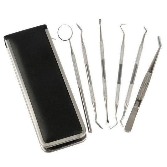 Best Dental Hygiene Kit Stainless Steel Tarter Scraper, Tooth Pick, Dental Scaler And Mouth Mirror Dentist Home Use Tools
