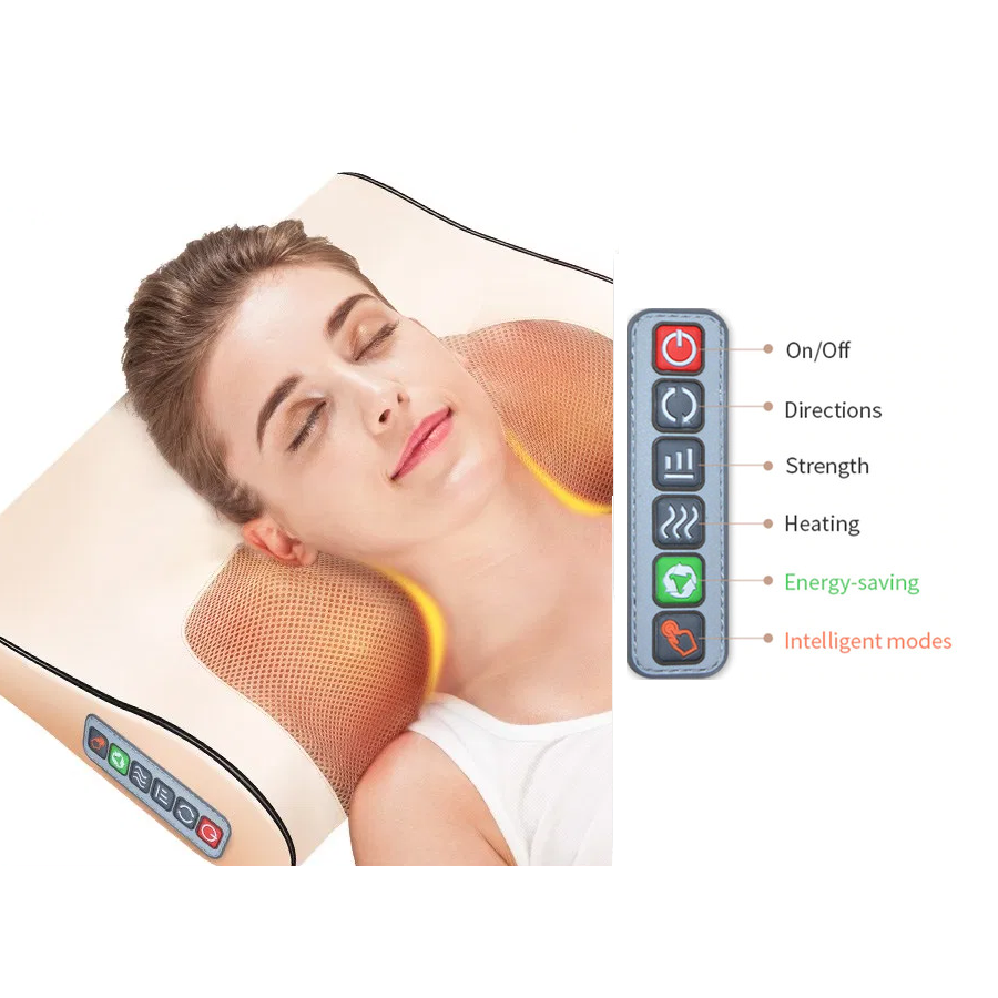 Six Button Infrared Heating 3D Neck and Body Massage Pillow