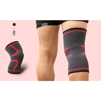 Compression Knee Sleeve Brace Patella Stabilizer Support Red
