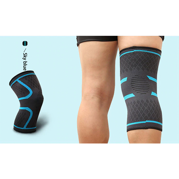 Compression Knee Sleeve Brace Patella Stabilizer Support Blue