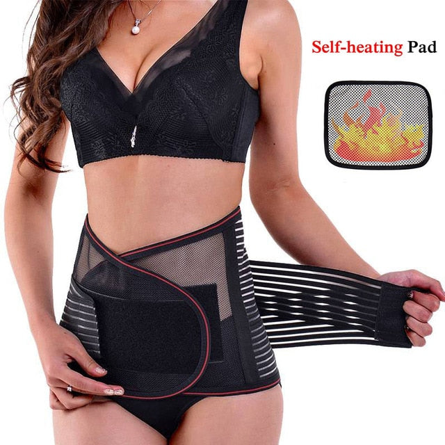 Lumbar Support with Removable Fever Pad Self-heating Magnetic Therapy